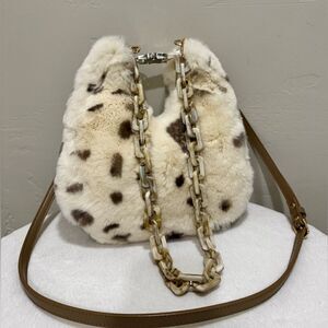 Multi Use Style Handmade Real Rex Rabbit Fur Purse/Shoulder Bag/Crossbody